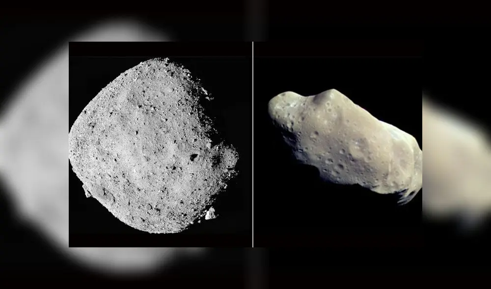 Asteroides Bennu (izquierda) y Apophis (derecha). Crédito: NASA.