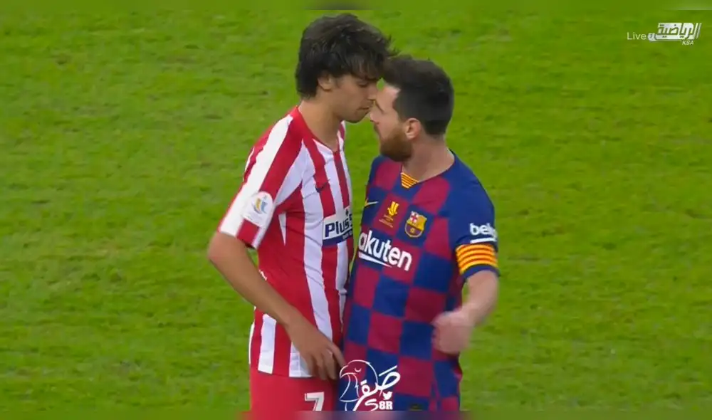 Messi y Joao Félix tuvieron un fuerte cruce en la semifinal de la Supercopa de España.