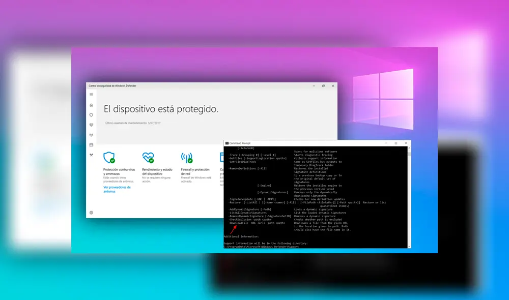 Los archivos descargados con esta herramienta pueden ser detectados por Microsoft Defender, pero aún no se sabe si otros antivirus pueden hacerlo. Imagen: Bleeping Computer.