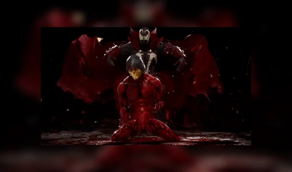 Spawn destroza a Scorpion con sangriento fatálity. Spawn destroza a Scorpion con sangriento fatálity.