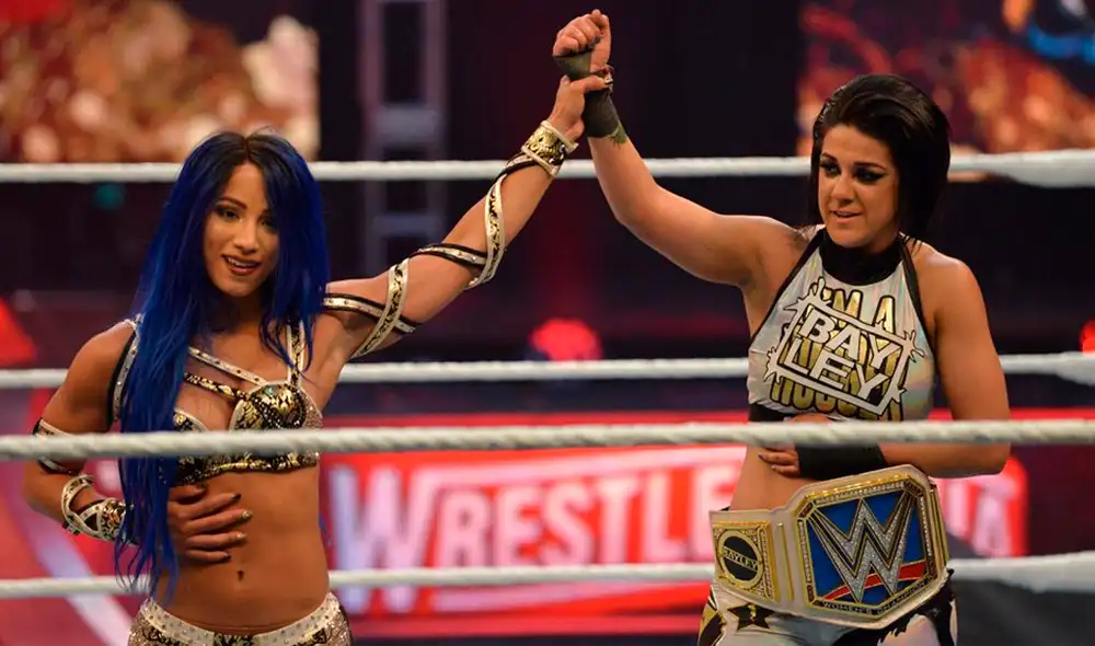 Bayley retuvo el título femenino de SmackDown en WWE Wrestlemania 36. Foto: WWE