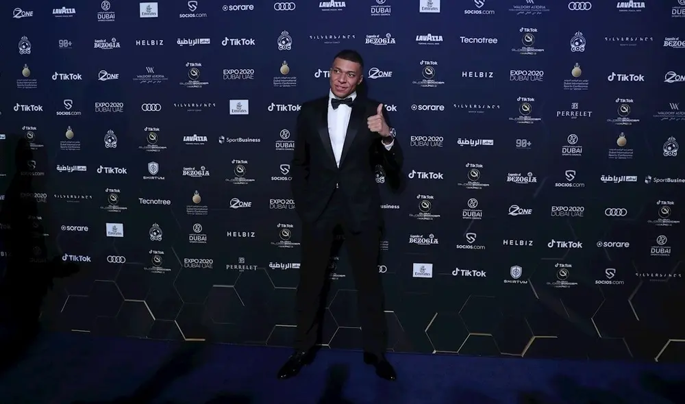 Kylian Mbappé en los premios Globe Soccer Awards. Foto: EFE.