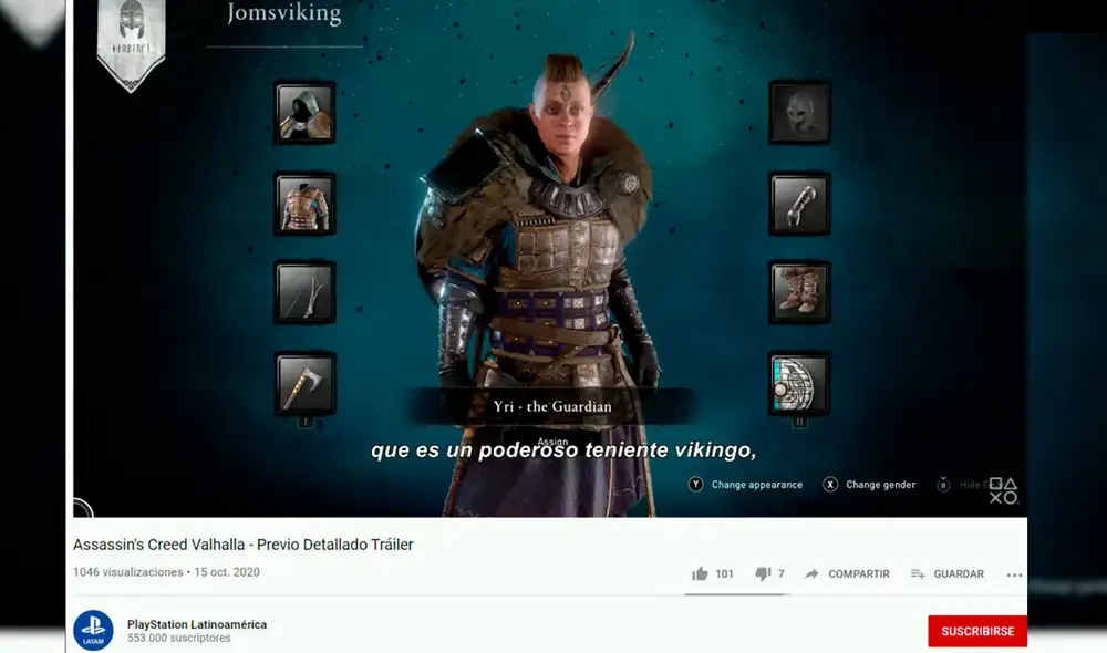 Assassin's Creed Valhalla se estrenará el 10 de noviembre en PS4, Xbox One, Xbox Series X/S, PC y Stadia. Foto captura: YouTube Assassin's Creed Valhalla se estrenará el 10 de noviembre en PS4, Xbox One, Xbox Series X/S, PC y Stadia. Foto captura: YouTube