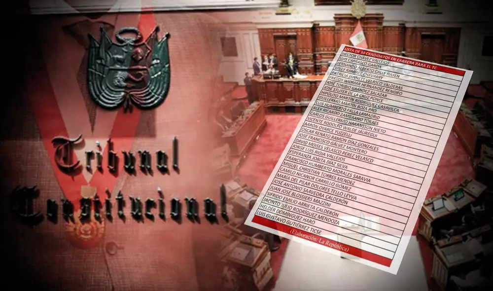 Congreso aprueba lista de los 30 postulantes aptos en el concurso para el TC (La República).