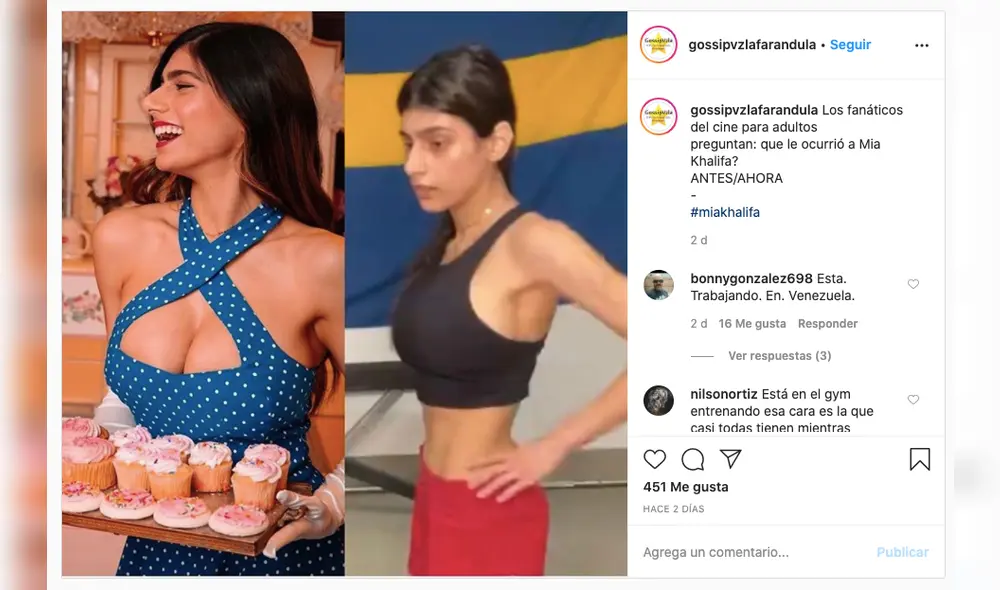 Usuarios de redes sociales preocupados por la extrema delgadez de Mia Khalifa Usuarios de redes sociales preocupados por la extrema delgadez de Mia Khalifa