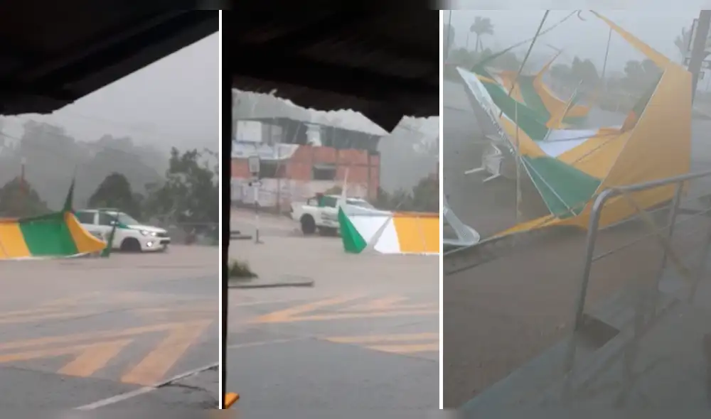 Lluvias arrasan puesto de control en San Martín Lluvias arrasan puesto de control en San Martín