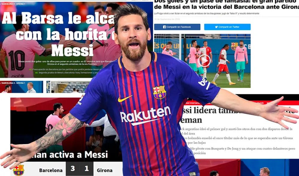 Importantes medios de Argentina y España destacaron la actuación de Messi. Foto: Composición Importantes medios de Argentina y España destacaron la actuación de Messi. Foto: Composición