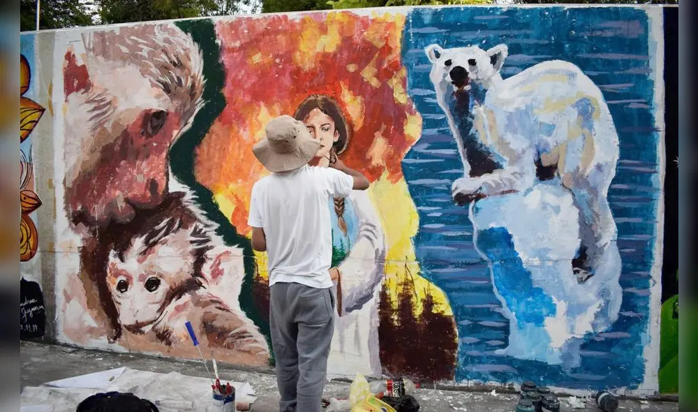 Murales con mensajes medio ambientales adornan el centro de Arequipa | FOTOGALERIA Murales con mensajes medio ambientales adornan el centro de Arequipa | FOTOGALERIA