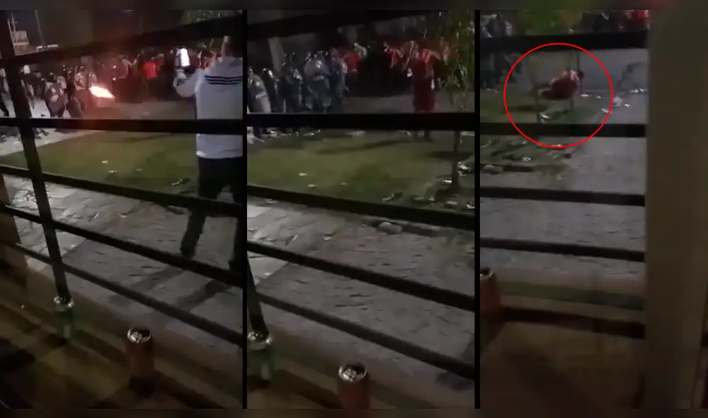 River Plate: hincha víctima por balas de goma en la previa contra Godoy Cruz. Foto: Captura de video.