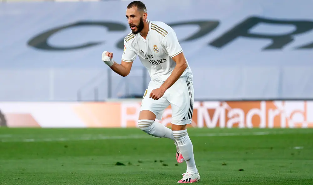 Karim Benzema convirtió el 1-0 del partido entre Real Madrid y Villarreal por LaLiga Santander. Foto: Twitter Real Madrid