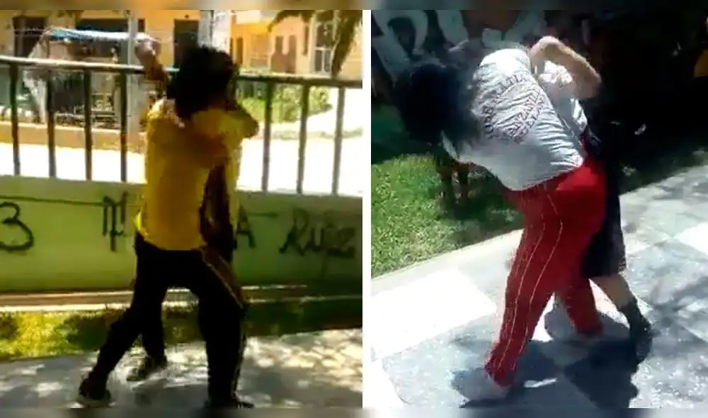Piura: escolares protagonizan peleas en calles de Sullana [VIDEO]