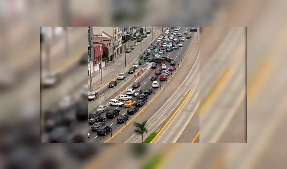 Cierre de la Vía Expresa genera gran caos vehicular [VIDEO]