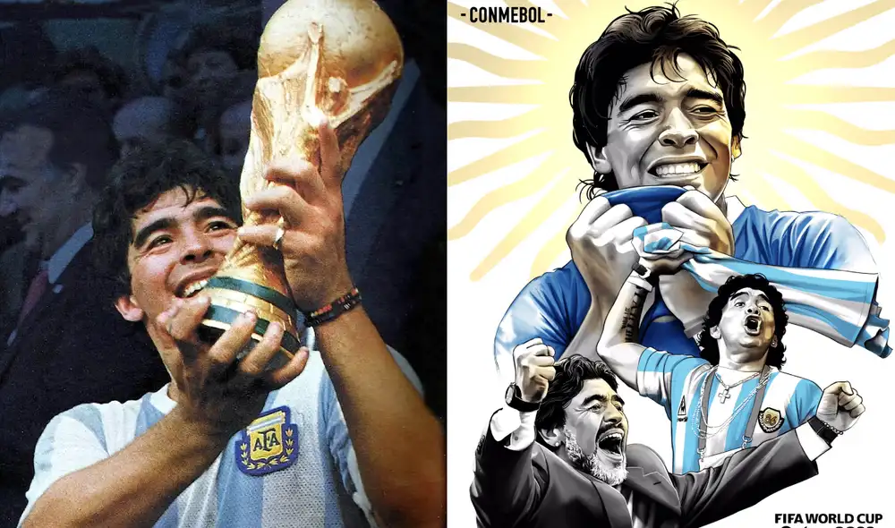Maradona levantó la Copa del Mundo con Argentina en el Mundial México 1986. Foto: composición LR/archivo/Conmebol Maradona levantó la Copa del Mundo con Argentina en el Mundial México 1986. Foto: composición LR/archivo/Conmebol