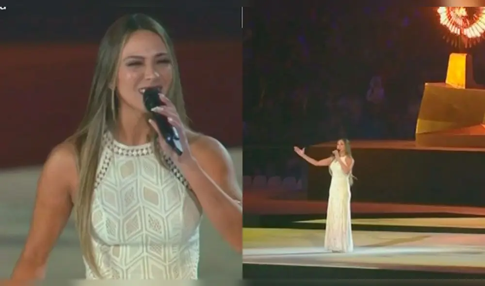 La cantante entonó una extraña versión del himno nacional de Chile