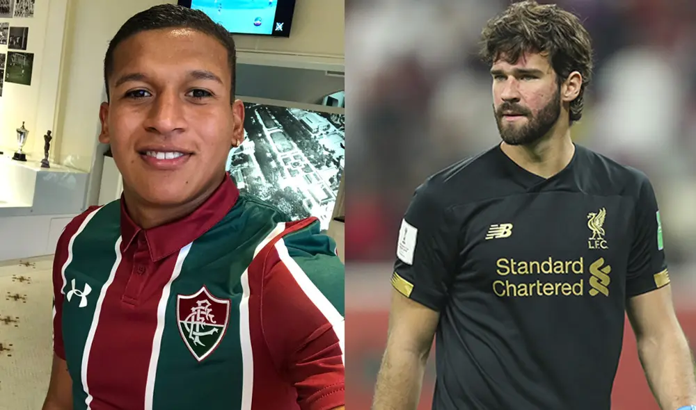 Fernando Pacheco se tomó una foto con Allison Becker en el Fluminense vs. La Calera por la Copa Sudamericana 2020. Foto: Composición