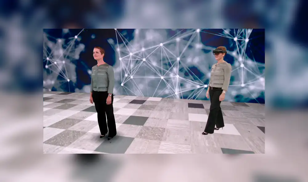 Holograma que representa la réplica exacta de Julia White.