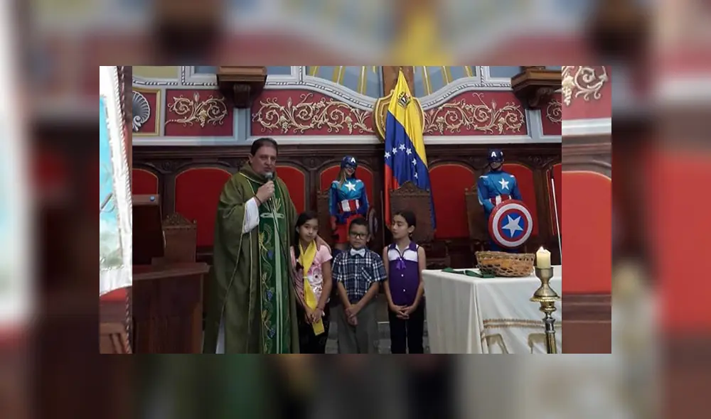 Facebook viral: sacerdote venezolano disfrazó a sus monaguillos como el ‘Capitán América’ por insólito motivo [FOTOS]