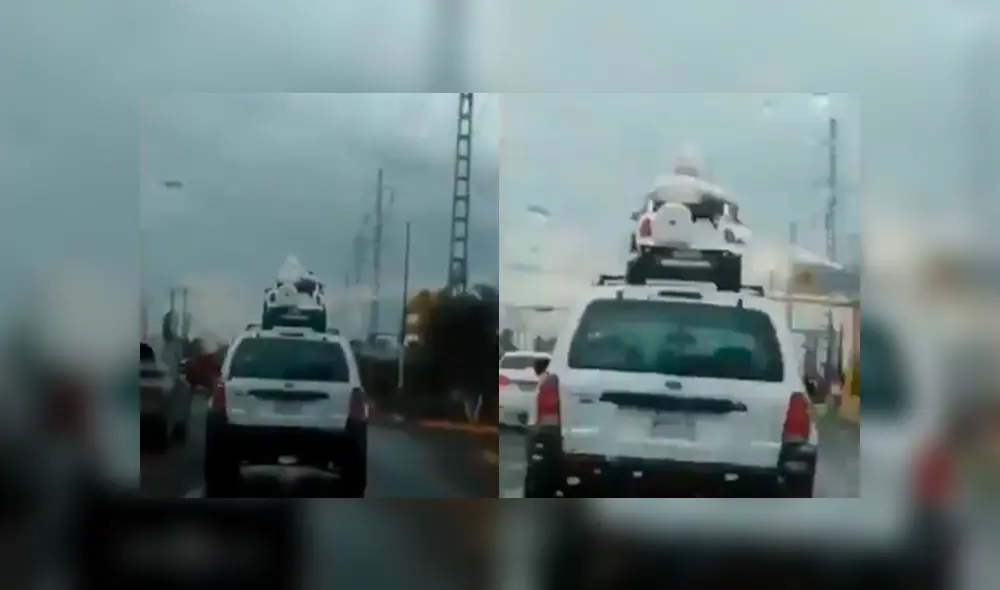 Padres transportaron a sus hijos imprudentemente en México. Foto: Captura/Twitter/Jaliscorojo
