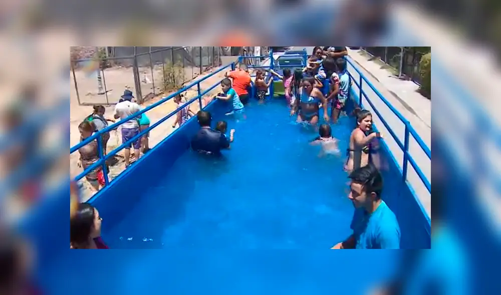 Desliza a la izquierda para ver esta piscina móvil que ha sorprendido a todos en Facebook. Foto: Captura.