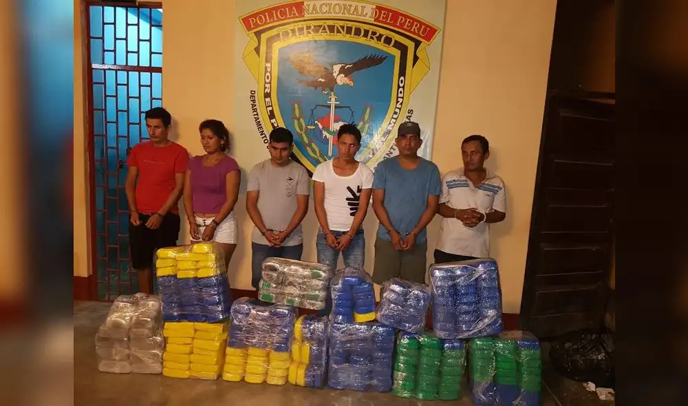 Ucayali: Caen seis narcotraficantes con casi 300 kilos de cocaína 