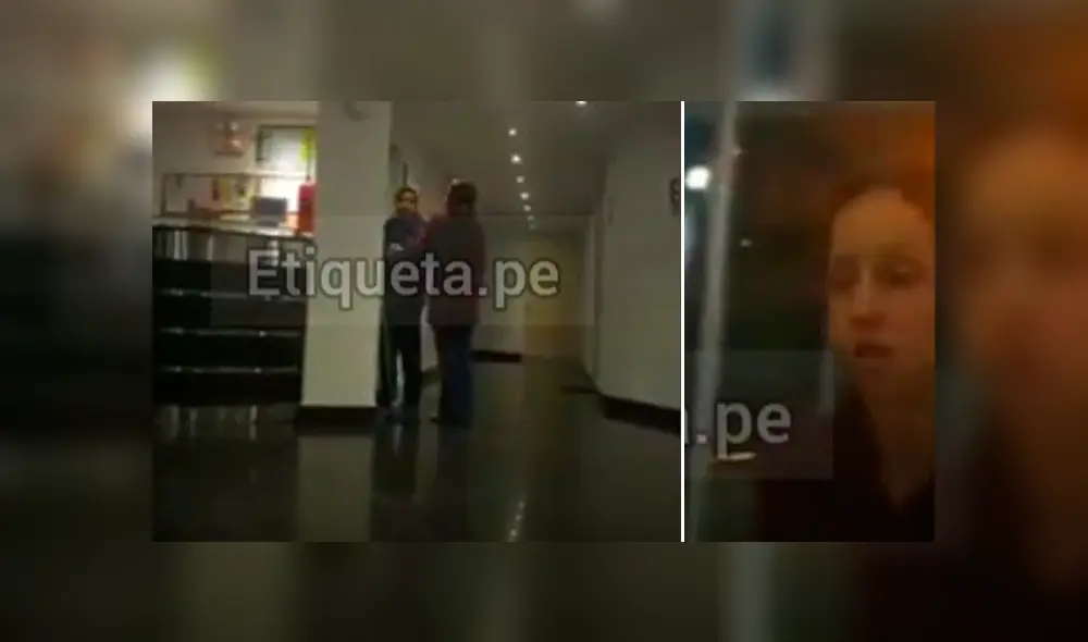 Mujer agredió verbalmente a conserje de edificio en Surco. Foto: Captura video / Etiqueta.pe Mujer agredió verbalmente a conserje de edificio en Surco. Foto: Captura video / Etiqueta.pe