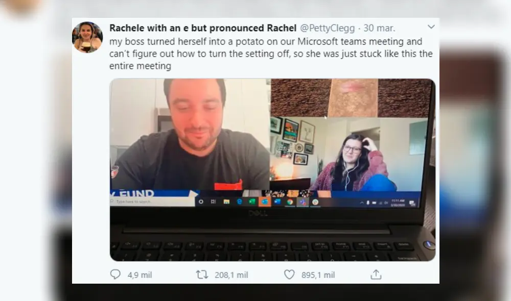 Es viral en Facebook. La mujer estaba dando una teleconferencia vía online con sus empleados, cuando activo el filtro por error y pasó un bochornoso momento frente a ellos. Es viral en Facebook. La mujer estaba dando una teleconferencia vía online con sus empleados, cuando activo el filtro por error y pasó un bochornoso momento frente a ellos.