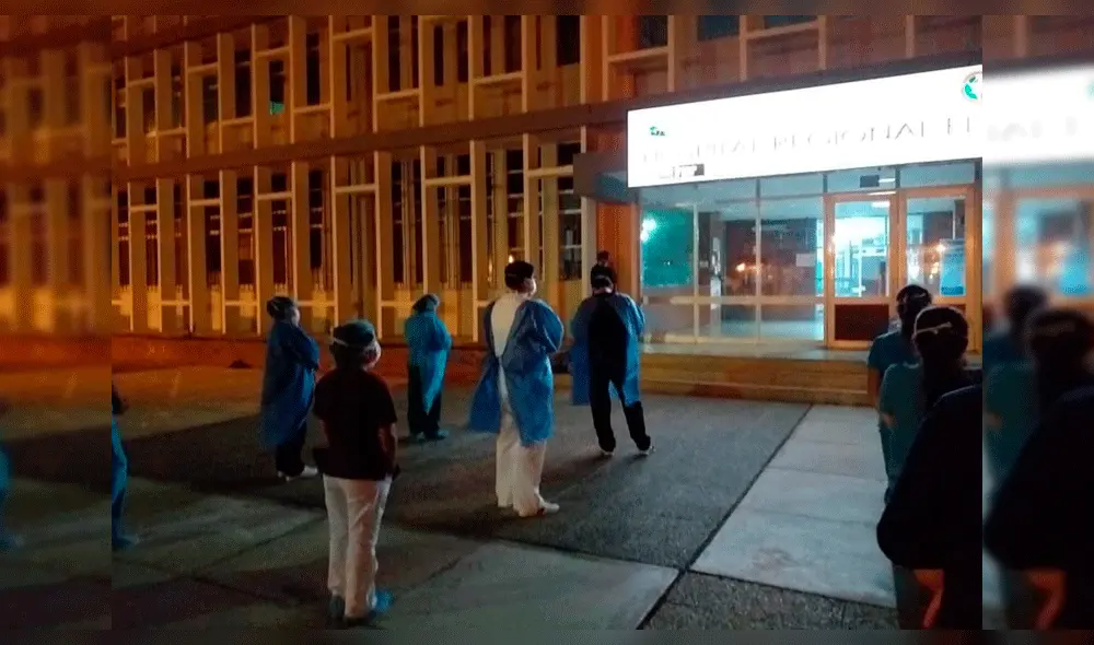 Personal de salud ora en hospital de EsSalud de Nuevo Chimbote. Personal de salud ora en hospital de EsSalud de Nuevo Chimbote.