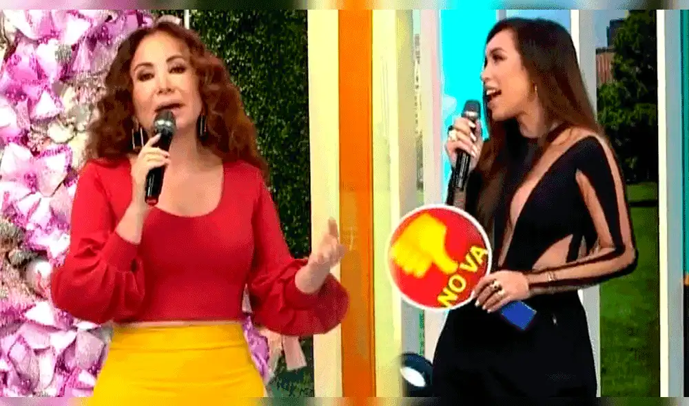 Janet Barboza se molestó en vivo con especialista Nicole Akari. Foto: composición LR/América TV Janet Barboza se molestó en vivo con especialista Nicole Akari. Foto: composición LR/América TV