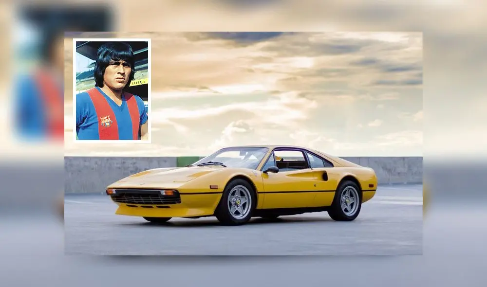 Hugo Sotil y su Ferrari Amarillo. Hugo Sotil y su Ferrari Amarillo.