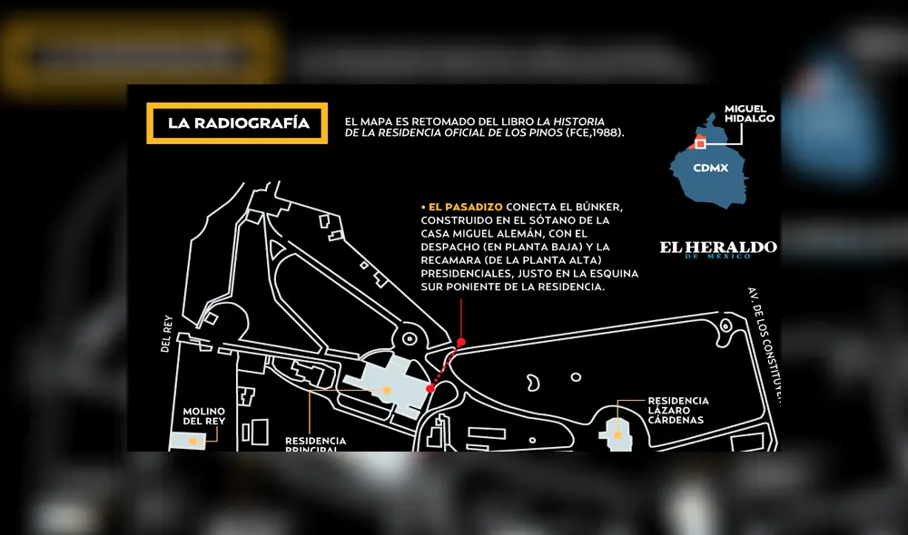 El tunel va desde la recamara del presidente hasta el bosque de Chapultepec. Foto: Cuarto Oscuro.