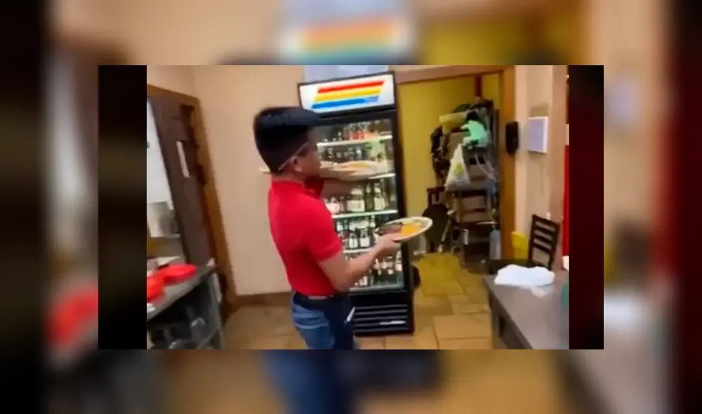 El joven asombró por llevar más de 5 platillos en un brazo. Foto: ntwrk/TikTok