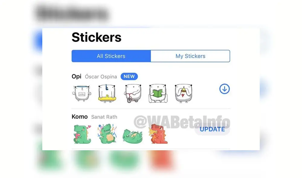 Los stickers animados aparecen en la última versión de prueba para Android: la beta 2.20.10 de la aplicación.