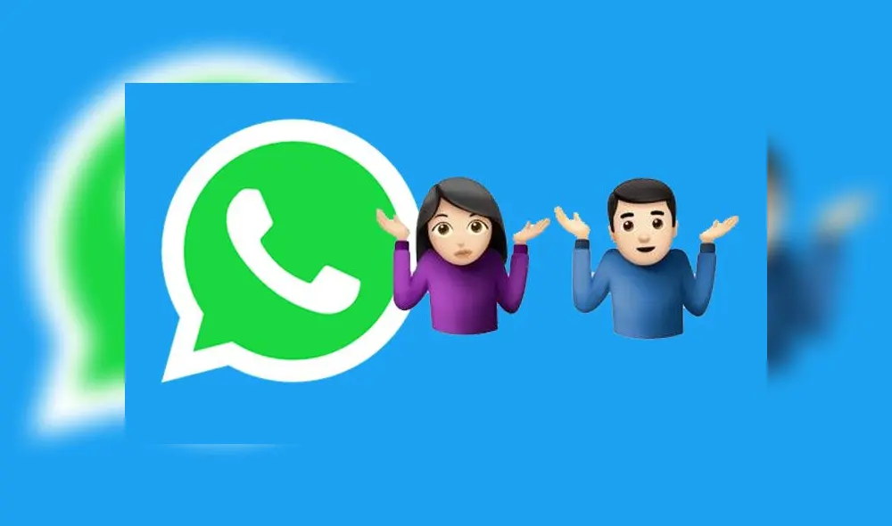 El emoji de WhatsApp de la persona encogiéndose de hombros.
