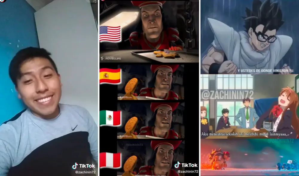Usuarios en redes consideraron un trabajo inclusivo al doblar al quechua algunas escenas de películas y animes. Foto: composición LR/captura de TikTok/@Zachinin72 Usuarios en redes consideraron un trabajo inclusivo al doblar al quechua algunas escenas de películas y animes. Foto: composición LR/captura de TikTok/@Zachinin72