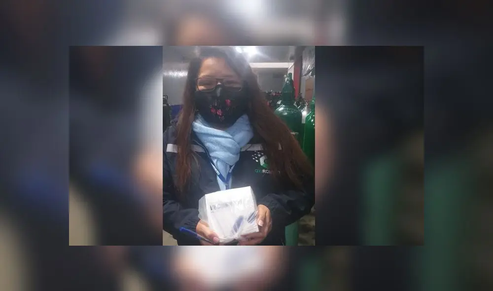 Trabajadora del 'Ángel del oxígeno'  recibió medicamento para tratamiento de Mario Romero. Créditos: Twitter.