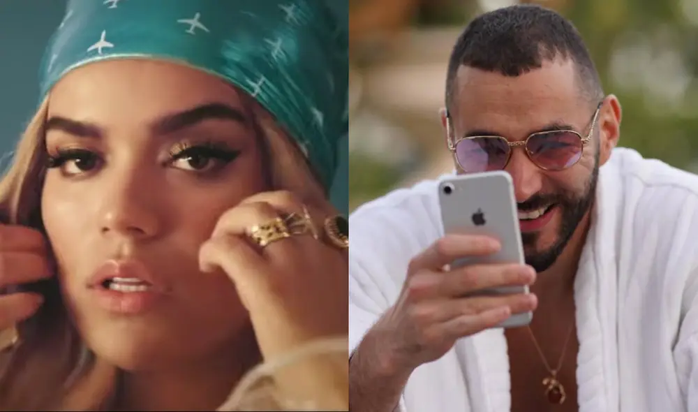 Karol G y Benzema han sido relacionados desde que la colombiana lanzó "Mi cama". Foto: composición LR/Karol G/YouTube/AS