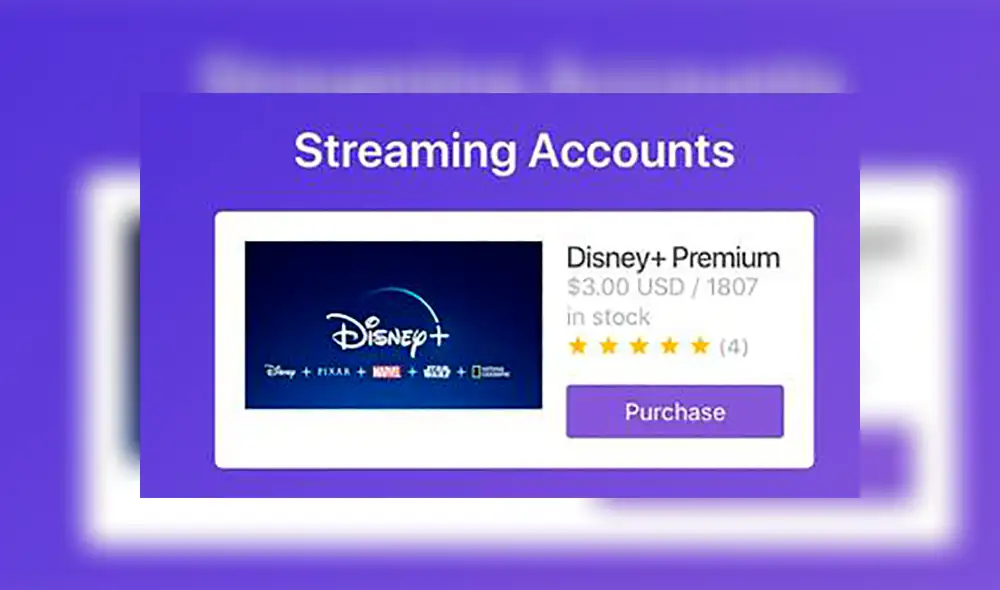 Publicidad sobre venta de cuentas de Disney +. | Foto: ZDnet.com Publicidad sobre venta de cuentas de Disney +. | Foto: ZDnet.com