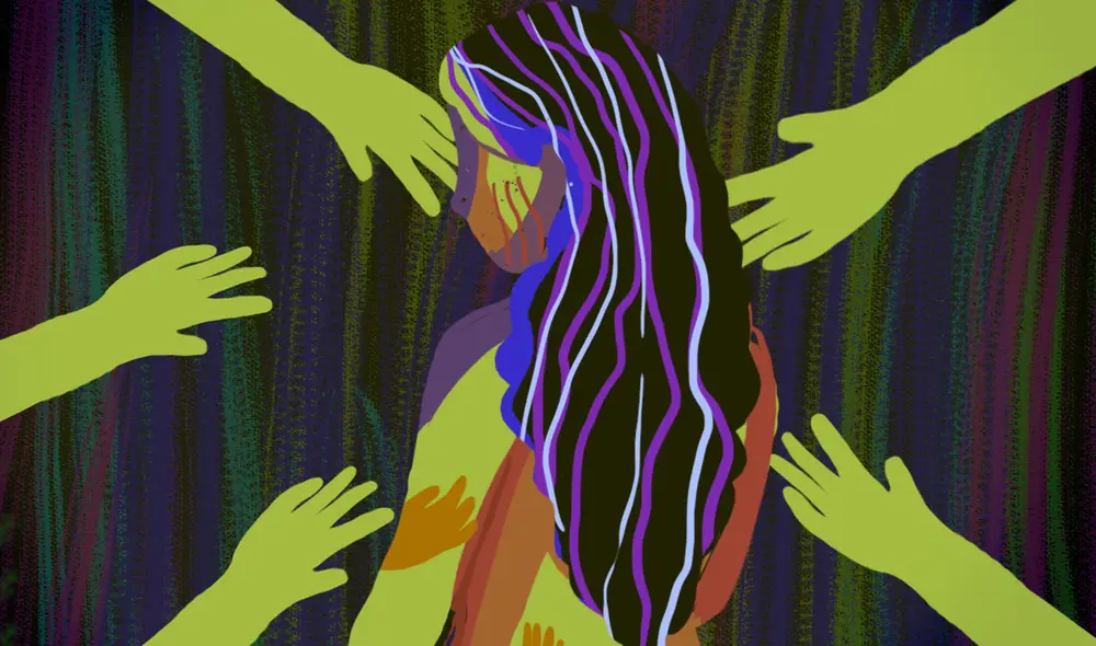 El suplicio de una menor explotada sexualmente. Ilustración: Giselle Ramos - La República El suplicio de una menor explotada sexualmente. Ilustración: Giselle Ramos - La República