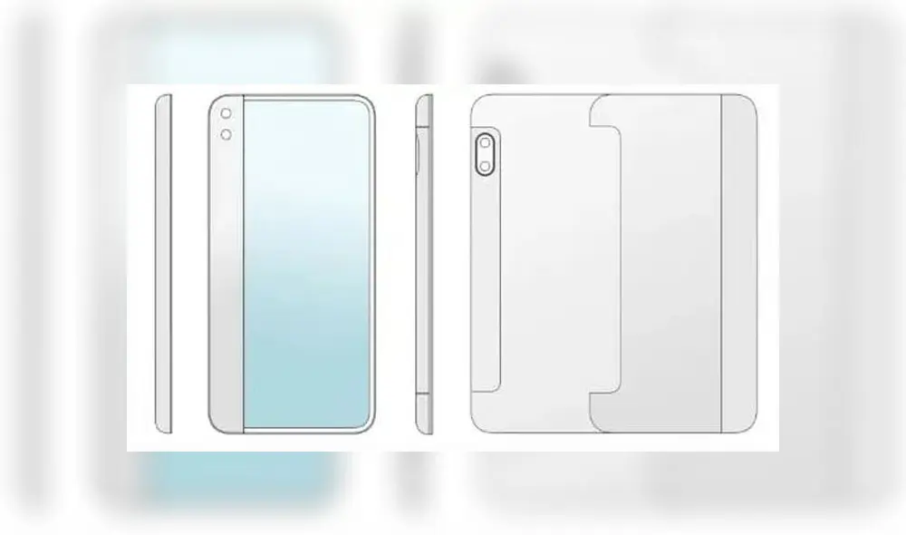 En esta patente de Xiaomi también se aprecia que las cámaras traseras duales están presentes en la pestaña de extracción en la parte superior.