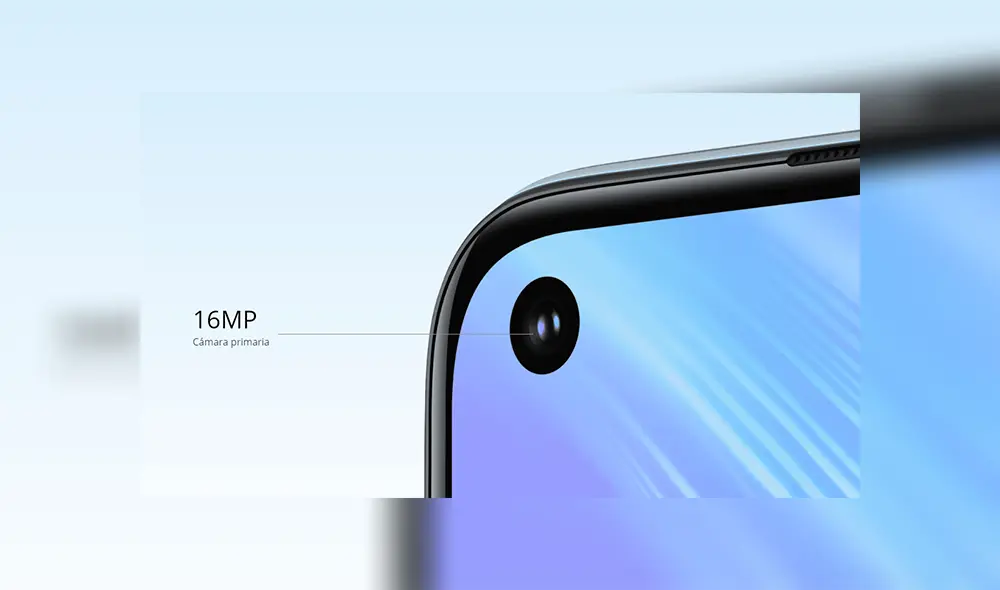 El Realme 6 tiene una cámara frontal de 16 megapíxeles.