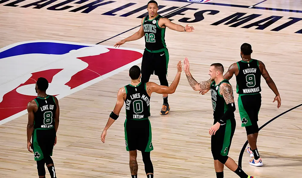 Boston Celtics venció 117-114 a Miami Heat en la primera final del Este de los NBA Playoffs 2020. Foto: AFP