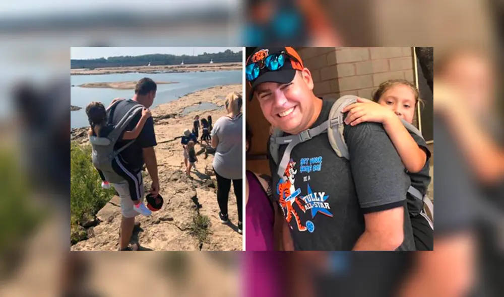 Profesor carga en hombros a su alumna que usa silla de ruedas durante viaje escolar [VIDEO] 