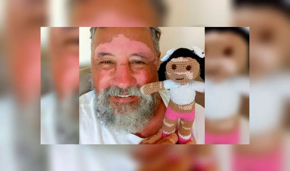 João Stanganelli, un hombre brasileño de 64 años, comenzó a tejer muñecas en 2018 para su nieta. Foto: Instagram