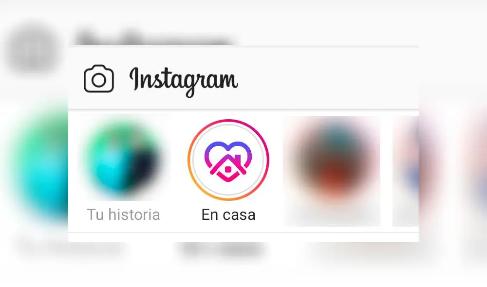 Las publicaciones de Instagram con la etiqueta "En casa" aparecen en una historia compartida.