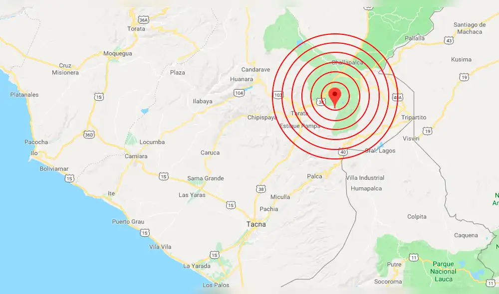 Sismo de 5,1 grados se sintió esta madrugada en Tacna