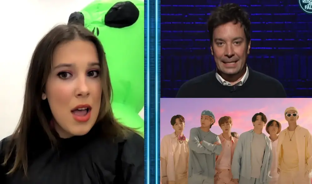 Millie Bobby Brown disfrutó con "Dynamite" de BTS durante su batalla de talentos contra Jimmy Fallon. Foto: The tonight show