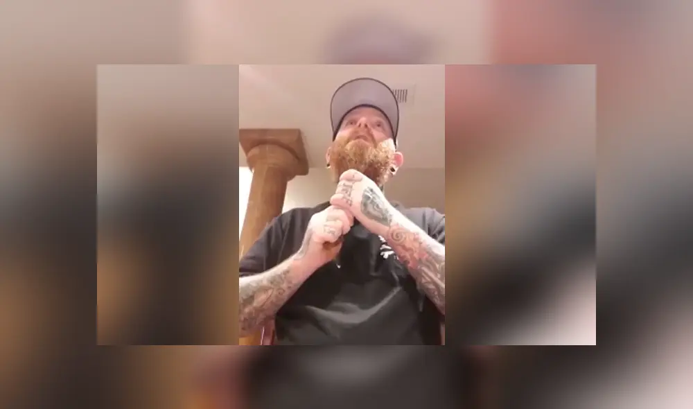 A través de Facebook este hombre mostró cómo ocultar su barba para pasar desapercibido frente a los demás.