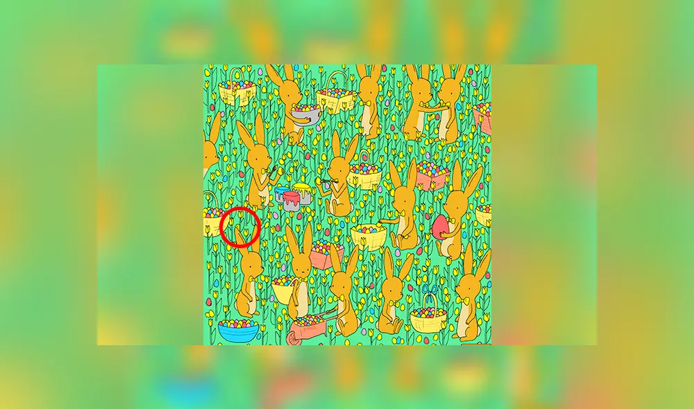 Facebook viral: halla al pollito escondido entre conejos de colores, el nuevo ‘reto visual’ que no podrás resolver