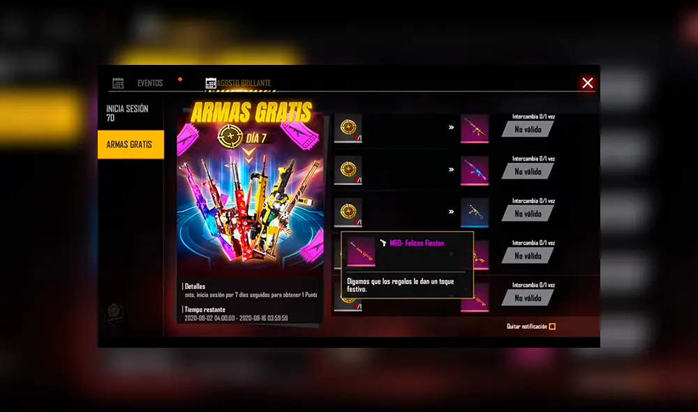 El evento Agosto Brillante fue anunciado hoy 2 de agosto por Garena. Foto: MARTAGON YT.