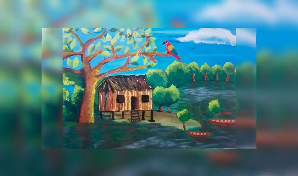 Angie, la talentosa niña que utiliza sus pies para pintar obras de arte 